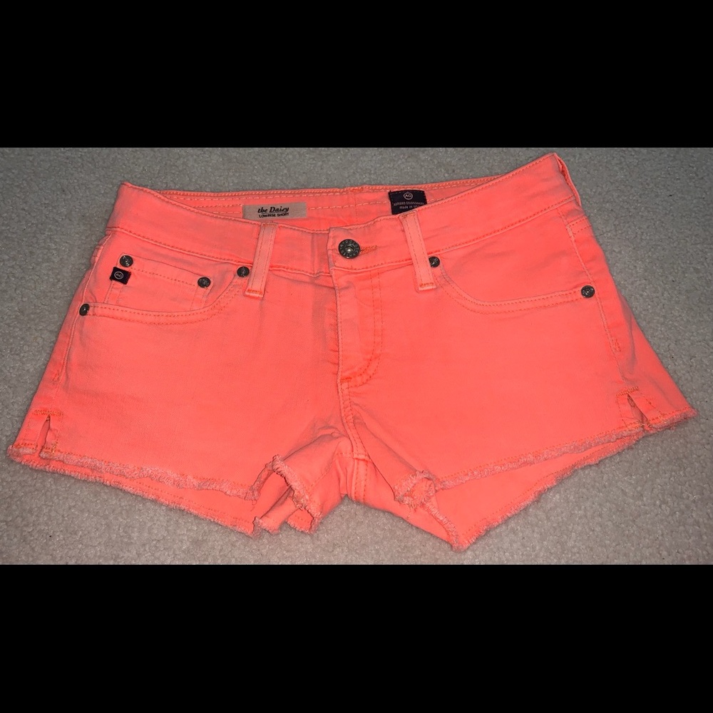 AG Denim “the daisy” neon denim shorts